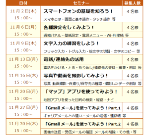 11月日程