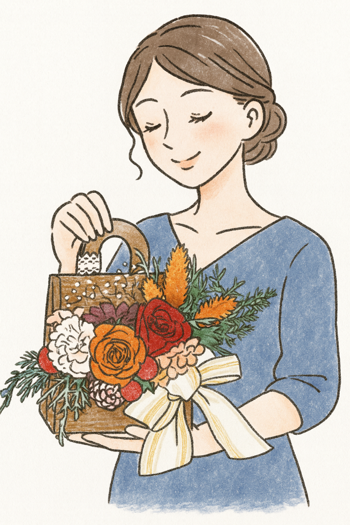 A stylish woman hold